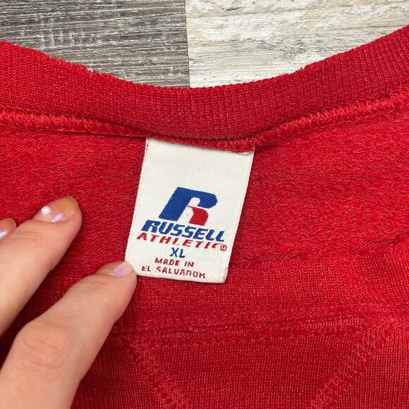 Vintage Y2K Russell Athletic Ohio State Buckeyes Red Mens XL Pullover Sweatshirt - Picture 4 of 10